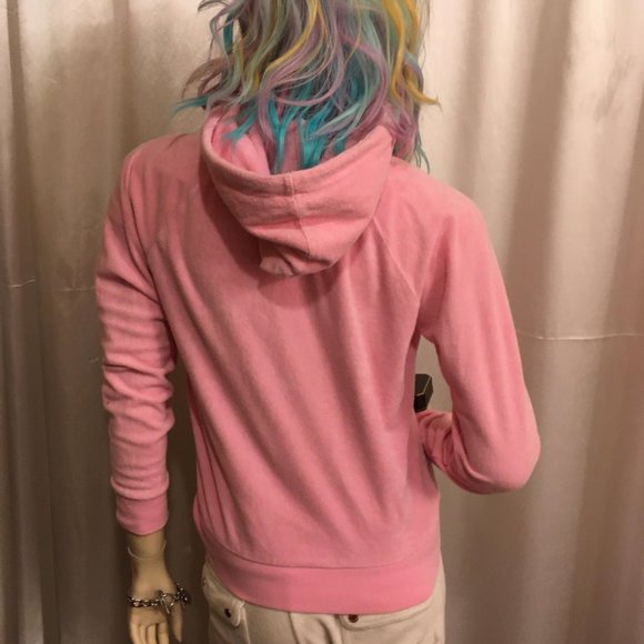 COPY - GORGEOUS authentic vintage baby pink terry cloth hoodie and necklace set! - Picture 9 of 15